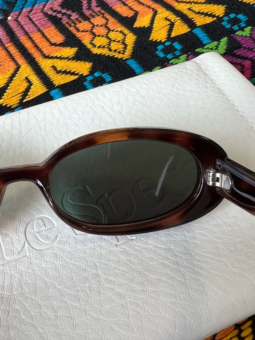 Le Specs Outta Love Tortoiseshell Oval Sunglasses Brown - Picture 9 of 13